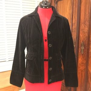 CAbi Cotton Velour Button Front Jacket